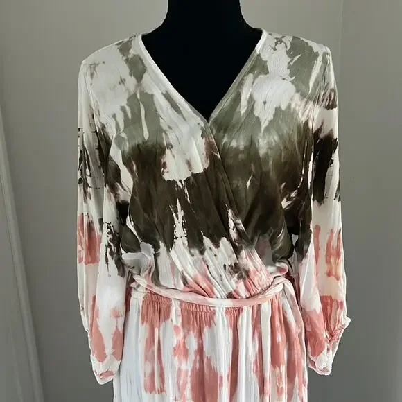 NWT Young Fabulous & Broke Geode Jillian Tie Dye Multi Faux Wrap Tie Waist - Picture 6 of 16